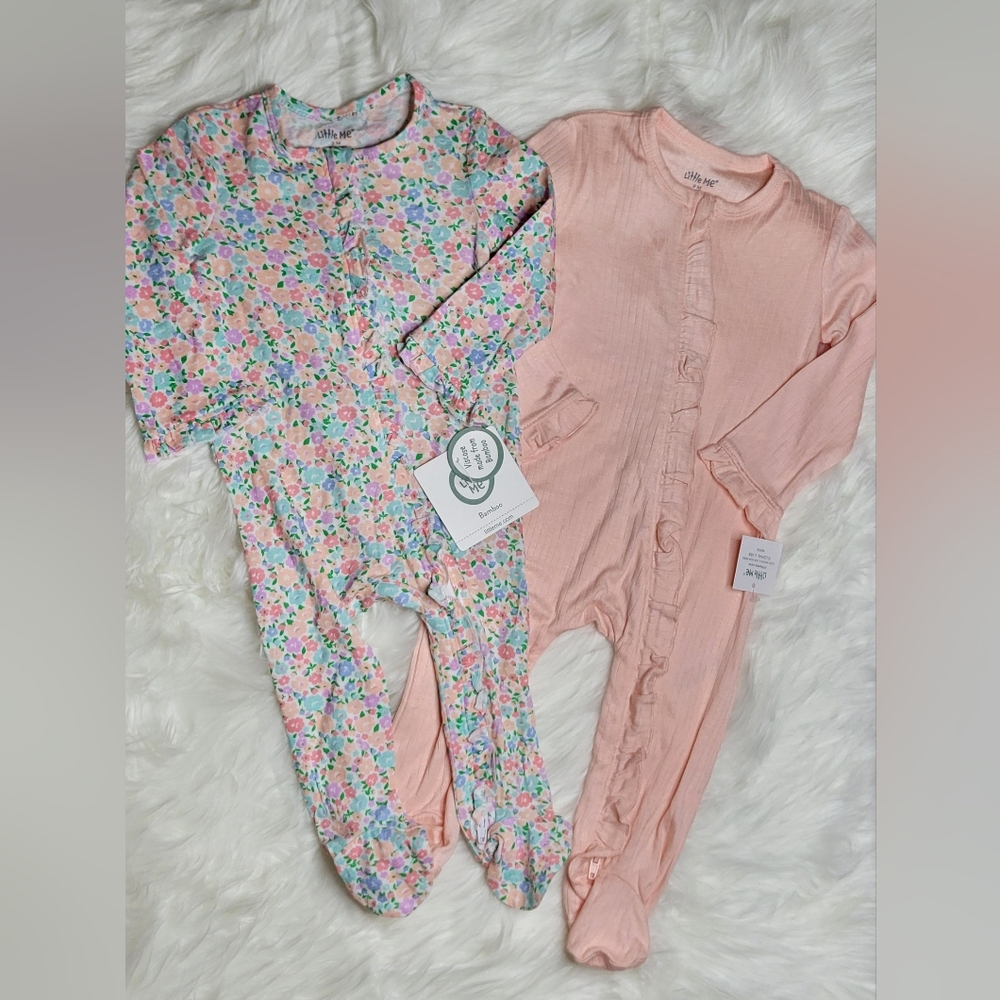 Little Me Pink Floral Zippy Set